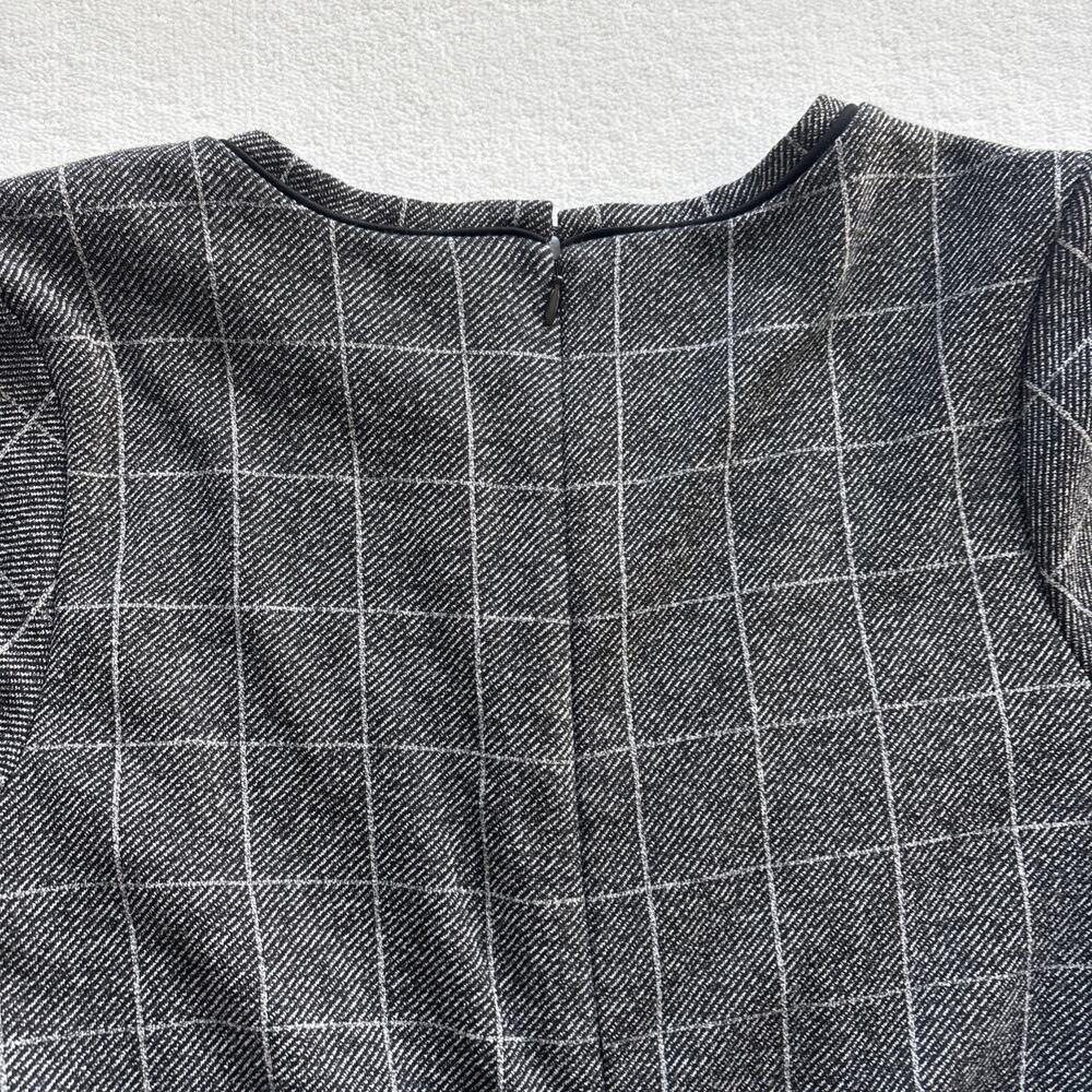 Banana Republic Womens‎ Sweater Plaid Dress Gray Size 8 ALine Winter 3/4 Sleeves - Picture 9 of 9
